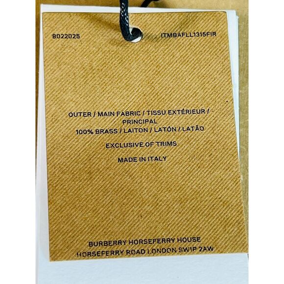 NWT Burberry Kingdom 1856 Brass Bottle Cap Brooch Pin Black White RARE - Picture 9 of 11